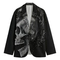 Monochrome Punk Skull Print Men's Blazer