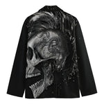 Monochrome Punk Skull Print Men's Blazer