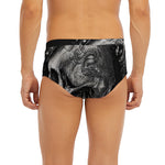 Monochrome Punk Skull Print Men's Briefs