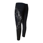 Monochrome Punk Skull Print Men's Compression Pants