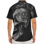 Monochrome Punk Skull Print Men's Deep V-Neck Shirt