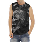Monochrome Punk Skull Print Men's Fitness Tank Top