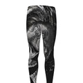 Monochrome Punk Skull Print Men's Leggings