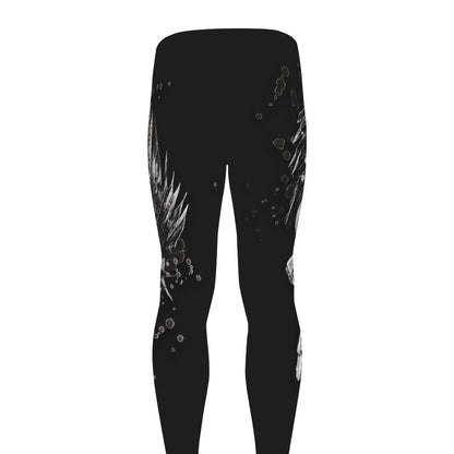 Monochrome Punk Skull Print Men's leggings