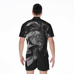 Monochrome Punk Skull Print Men's Rompers