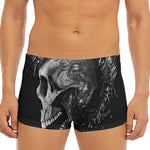 Monochrome Punk Skull Print Men's Short Boxer Briefs
