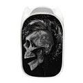 Monochrome Punk Skull Print Mesh Laundry Hamper