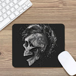 Monochrome Punk Skull Print Mouse Pad