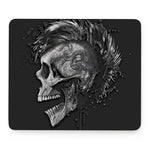 Monochrome Punk Skull Print Mouse Pad