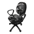 Monochrome Punk Skull Print Office Chair Cover