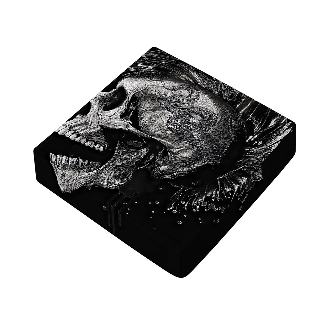 Monochrome Punk Skull Print Outdoor Seat Cushion Cover