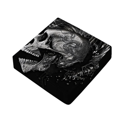 Monochrome Punk Skull Print Outdoor Seat Cushion Cover