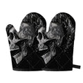 Monochrome Punk Skull Print Oven Mitts
