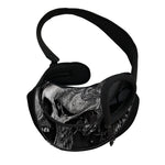 Monochrome Punk Skull Print Pet Sling Carrier