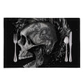 Monochrome Punk Skull Print Placemat