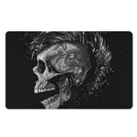 Monochrome Punk Skull Print Polyester Doormat