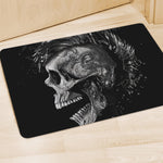 Monochrome Punk Skull Print Polyester Doormat