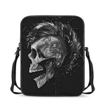 Monochrome Punk Skull Print Rectangular Crossbody Bag