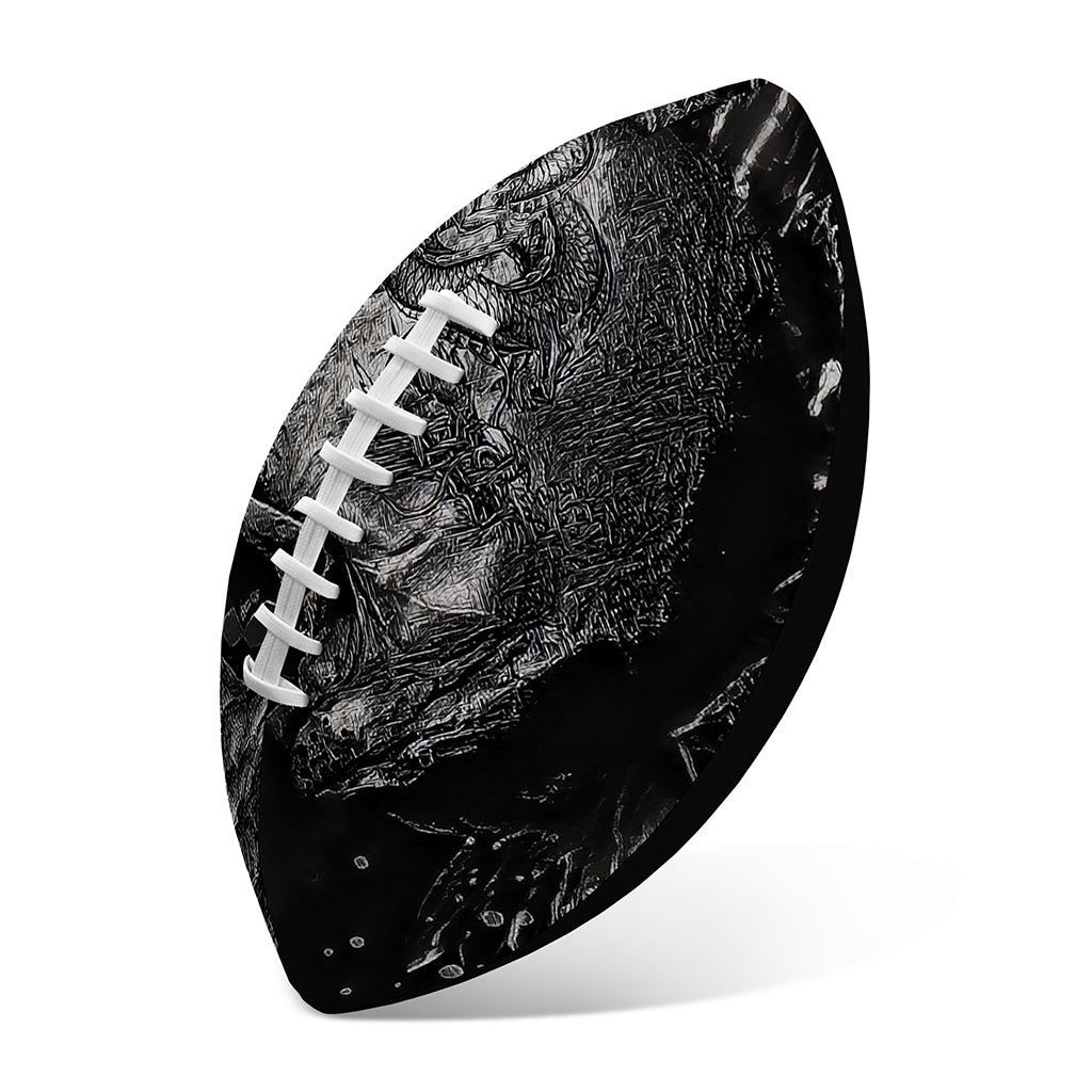 Monochrome Punk Skull Print Rugby Ball