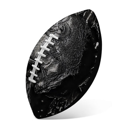 Monochrome Punk Skull Print Rugby Ball
