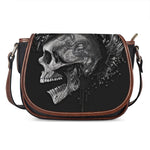 Monochrome Punk Skull Print Saddle Bag