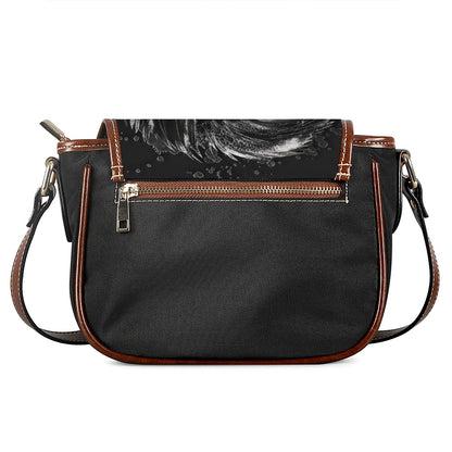 Monochrome Punk Skull Print Saddle Bag