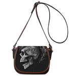 Monochrome Punk Skull Print Saddle Bag