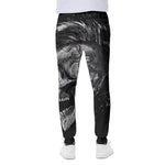 Monochrome Punk Skull Print Scuba Joggers