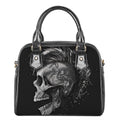 Monochrome Punk Skull Print Shoulder Handbag