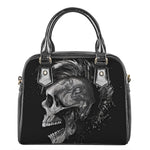 Monochrome Punk Skull Print Shoulder Handbag