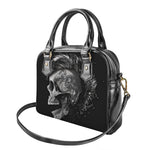 Monochrome Punk Skull Print Shoulder Handbag