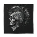 Monochrome Punk Skull Print Silk Bandana
