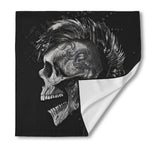 Monochrome Punk Skull Print Silk Bandana