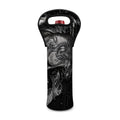 Monochrome Punk Skull Print Single Neoprene Wine Tote