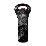 Monochrome Punk Skull Print Single Neoprene Wine Tote