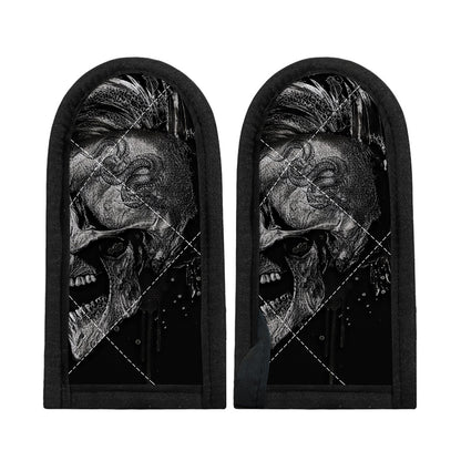 Monochrome Punk Skull Print Skillet Handle Cover