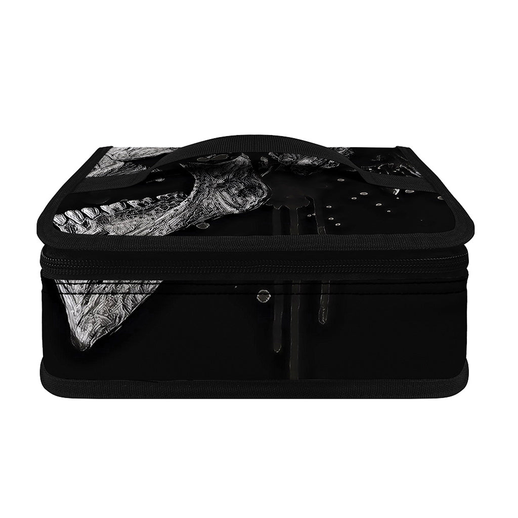 Monochrome Punk Skull Print Small Lunch Bag