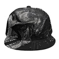 Monochrome Punk Skull Print Snapback Cap