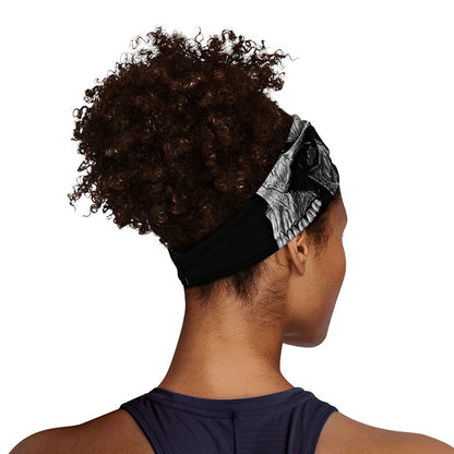 Monochrome Punk Skull Print Sports Headband