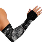Monochrome Punk Skull Print Sun Protection Arm Sleeves