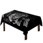 Monochrome Punk Skull Print Tablecloth