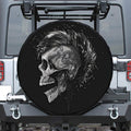 Monochrome Punk Skull Print Tire Cover