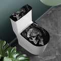 Monochrome Punk Skull Print Toilet Lid And Tank Cover Set