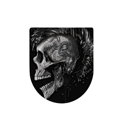 Monochrome Punk Skull Print Toilet Lid Cover