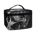 Monochrome Punk Skull Print Travel Makeup Bag