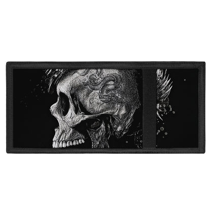 Monochrome Punk Skull Print Trifold Wallet