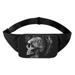 Monochrome Punk Skull Print Waist Bag