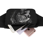 Monochrome Punk Skull Print Waist Bag