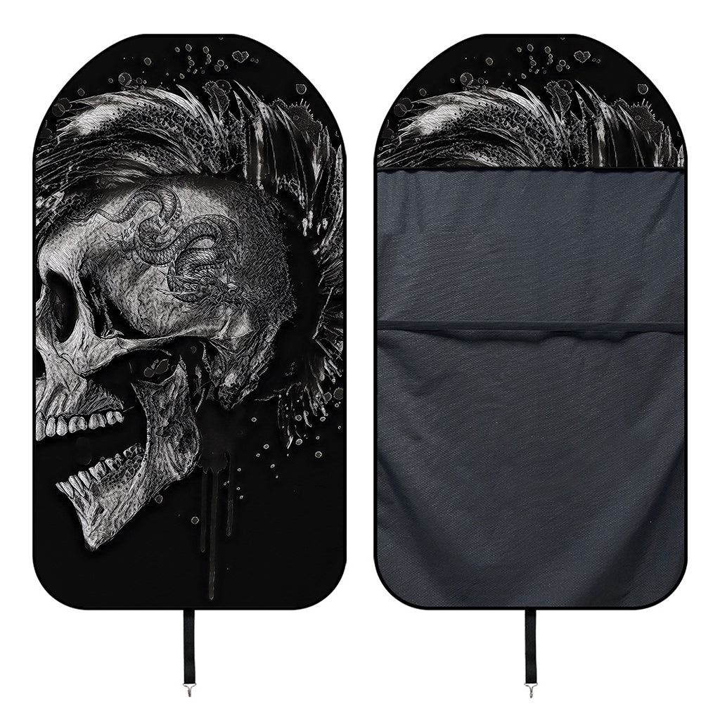 Monochrome Punk Skull Print Waterproof Car Seat Cover