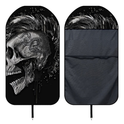 Monochrome Punk Skull Print Waterproof Car Seat Cover